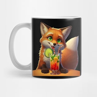 a fox with a drink AI Mug